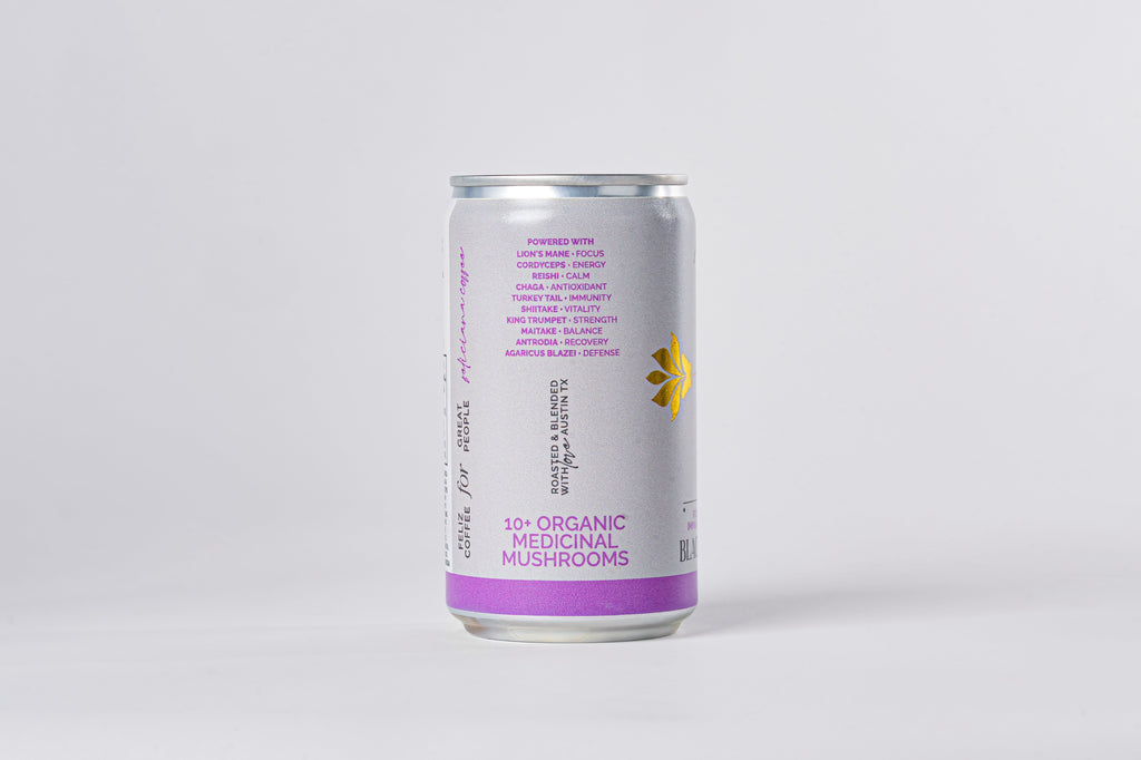 4-Pack Focus Energy Canned Black Coffee with 10 Adaptogen Mushrooms (7.5 oz)