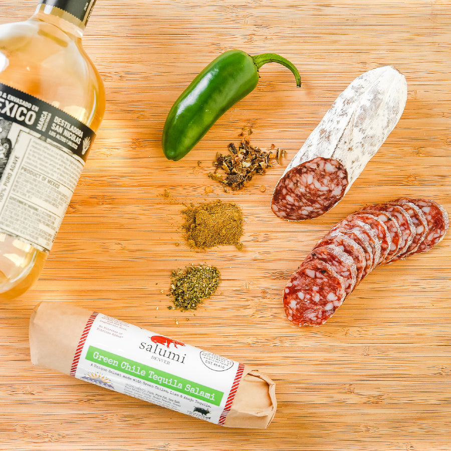 Green Chile Tequila Salami
