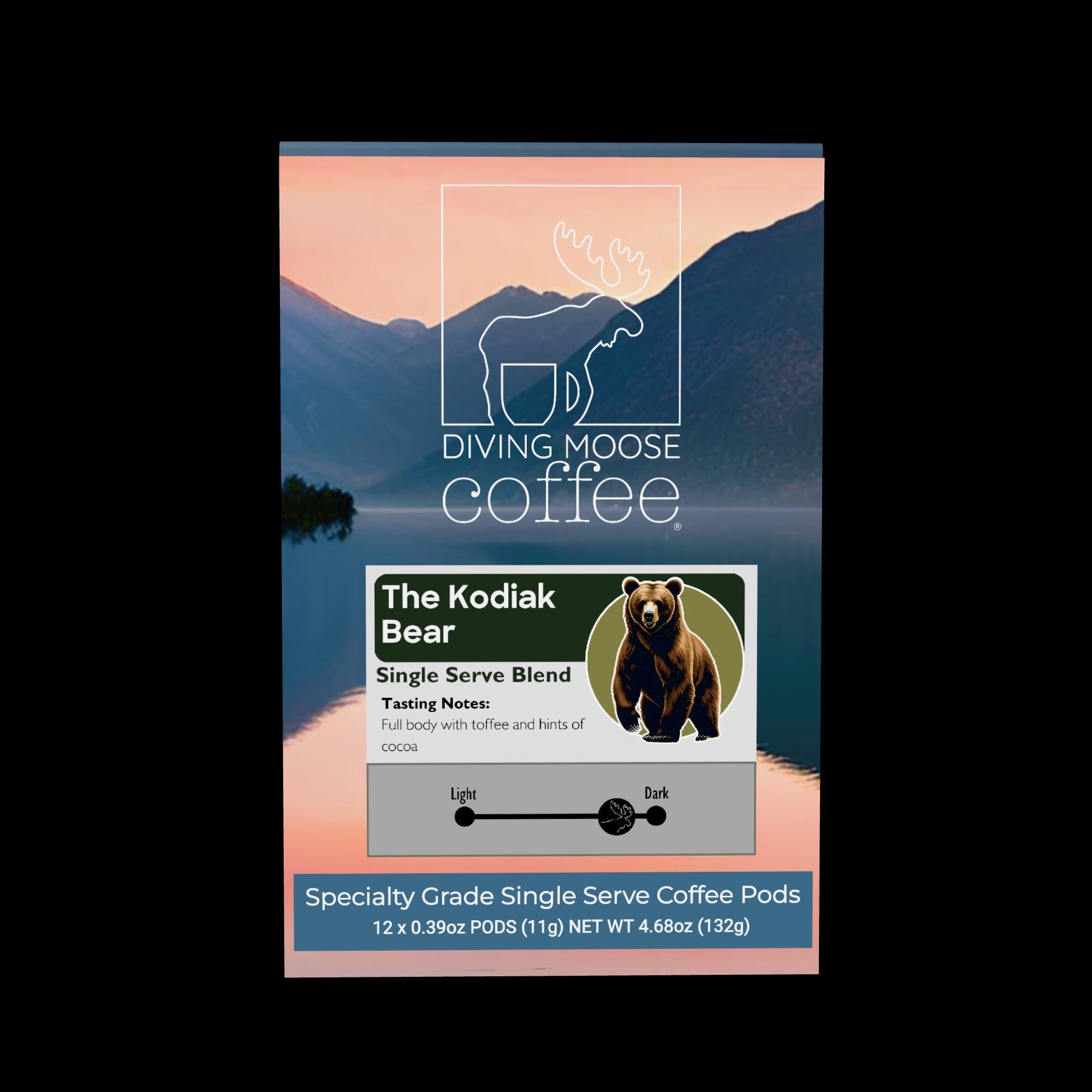 The Kodiak Bear - 12 Single Serve Coffee Pods Dark Roast Blend