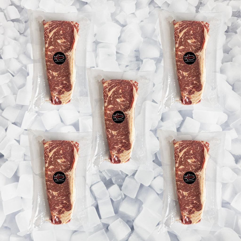 Natural Black Angus Prime NY Strip Steak, Grass Fed (Bulk Case)